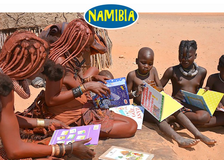 Himba children and moms receive their very first books