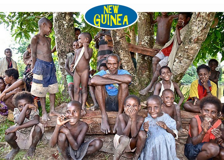 A group of village kids in Papua New Guinea